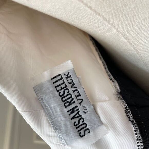 NWT Vintage 80s Susan Rossetti for Vijack Black White Midi Dress Pouf Shoulder 6 - Picture 2 of 12